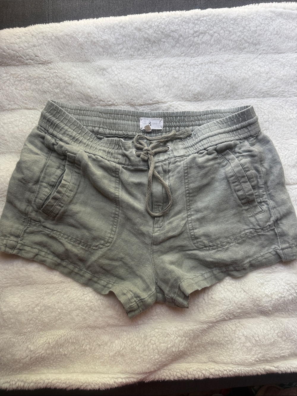 Casual Women's Olive Drawstring Athletic Shorts